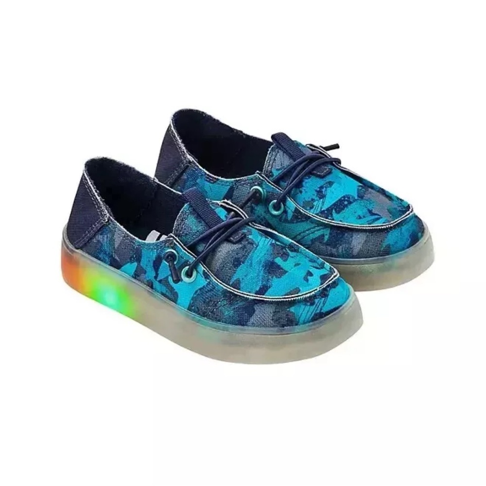 Member's Mark Kids Slip-On Light-Up Play Shoe Blue, Shark Design Size 13